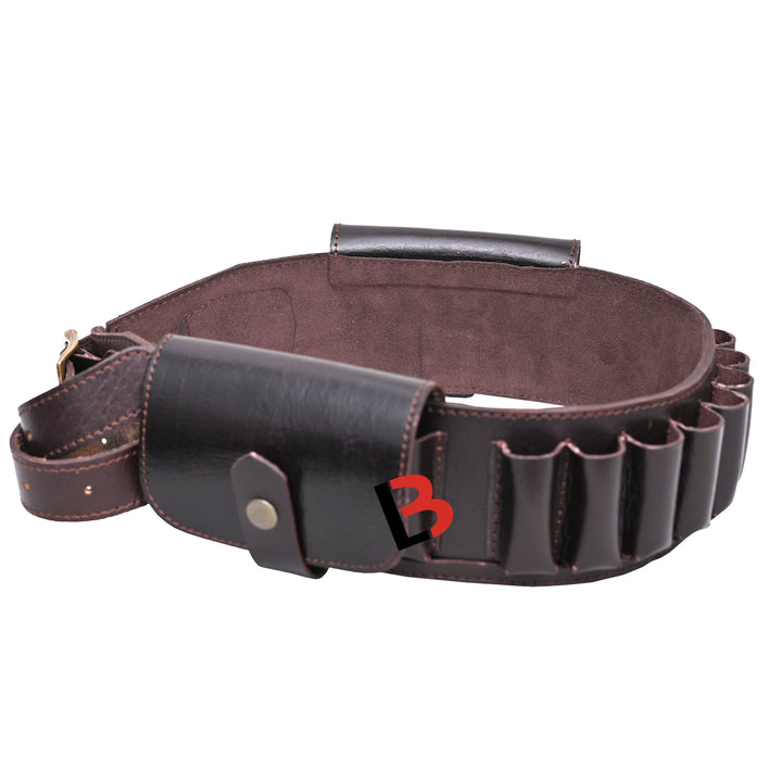 Cowhide Leather Shotshell Bandolier Belt Shotgun Shell Belt Ammunition Carrier