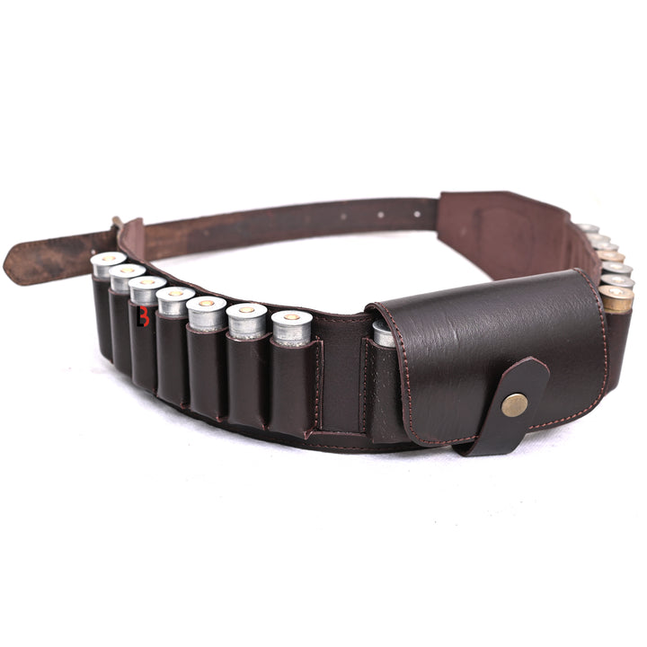 Cowhide Leather Shotshell Bandolier Belt Shotgun Shell Belt Ammunition Carrier