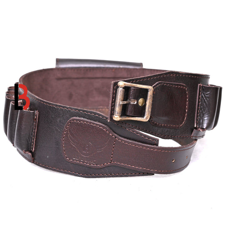 Cowhide Leather Shotshell Bandolier Belt Shotgun Shell Belt Ammunition Carrier