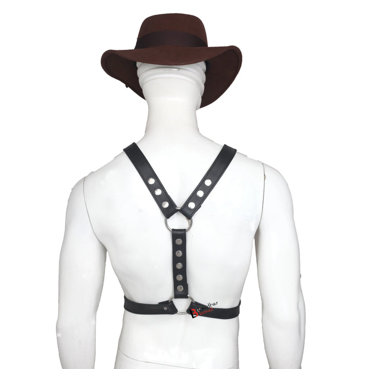 Double Folded Real Cowhide Leather Harness for Men Y shape Chest Harness Shoulder Harness Men Fetish Wear Leather Bond