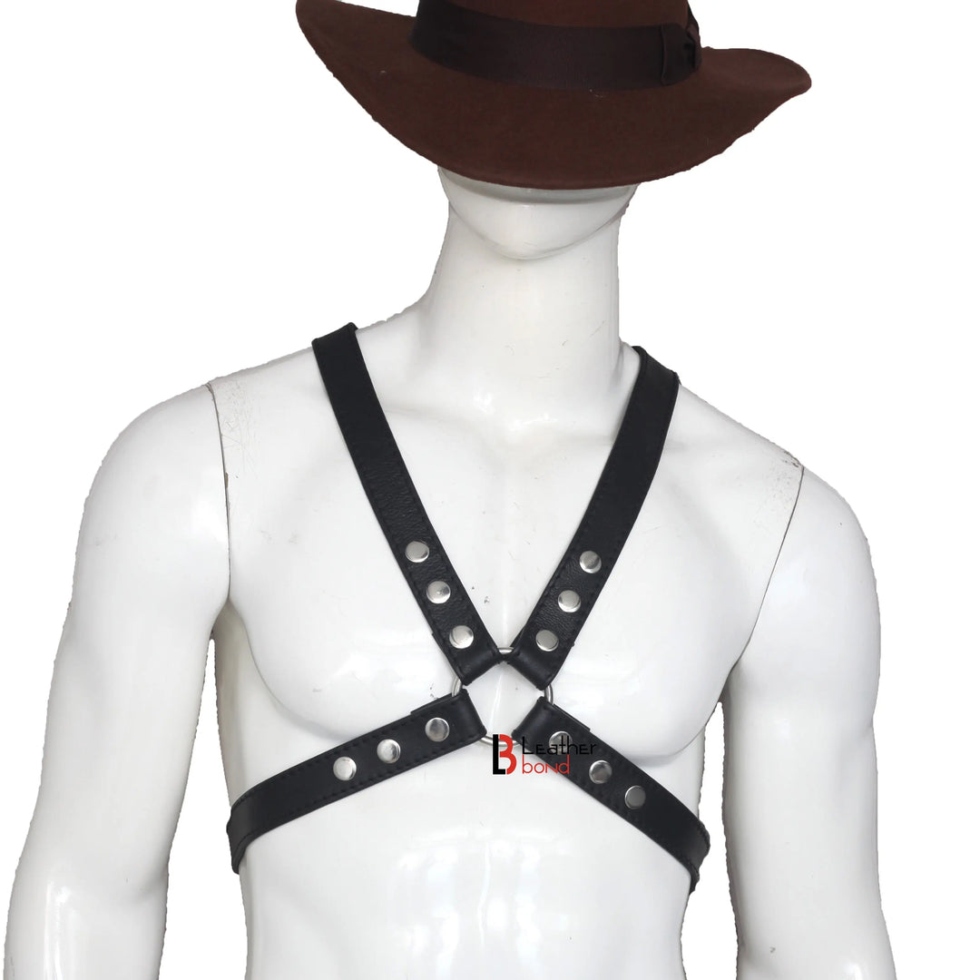 Double Folded Real Cowhide Leather Harness for Men Chest Harness Shoulder Harness Men Fetish Wear Leather Bond