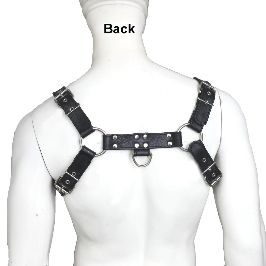 Double Folded Real Cowhide Leather Bulldog Harness Men Chest Harness Shoulder Harness Men Fetish Wear Leather Bond