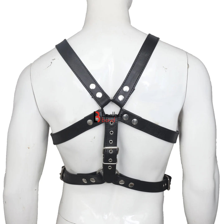 Double Folded Real Cowhide Leather Harness for Men Chest Harness Shoulder Harness Men Fetish Wear Leather Bond