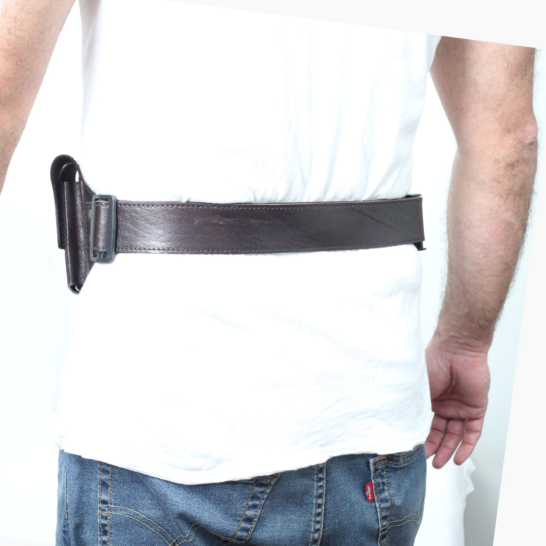 Cowhide Leather Waist Belt Concealed Holster Universal Double Mag Right Hand