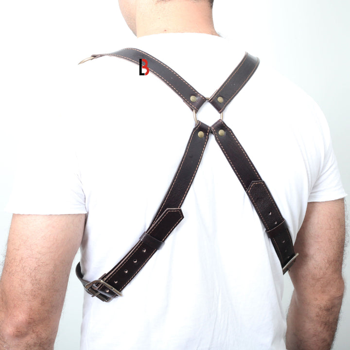 Cowhide Leather Rifle Cartridge Bandolier Belt and Chest Harness Hunting Ammo