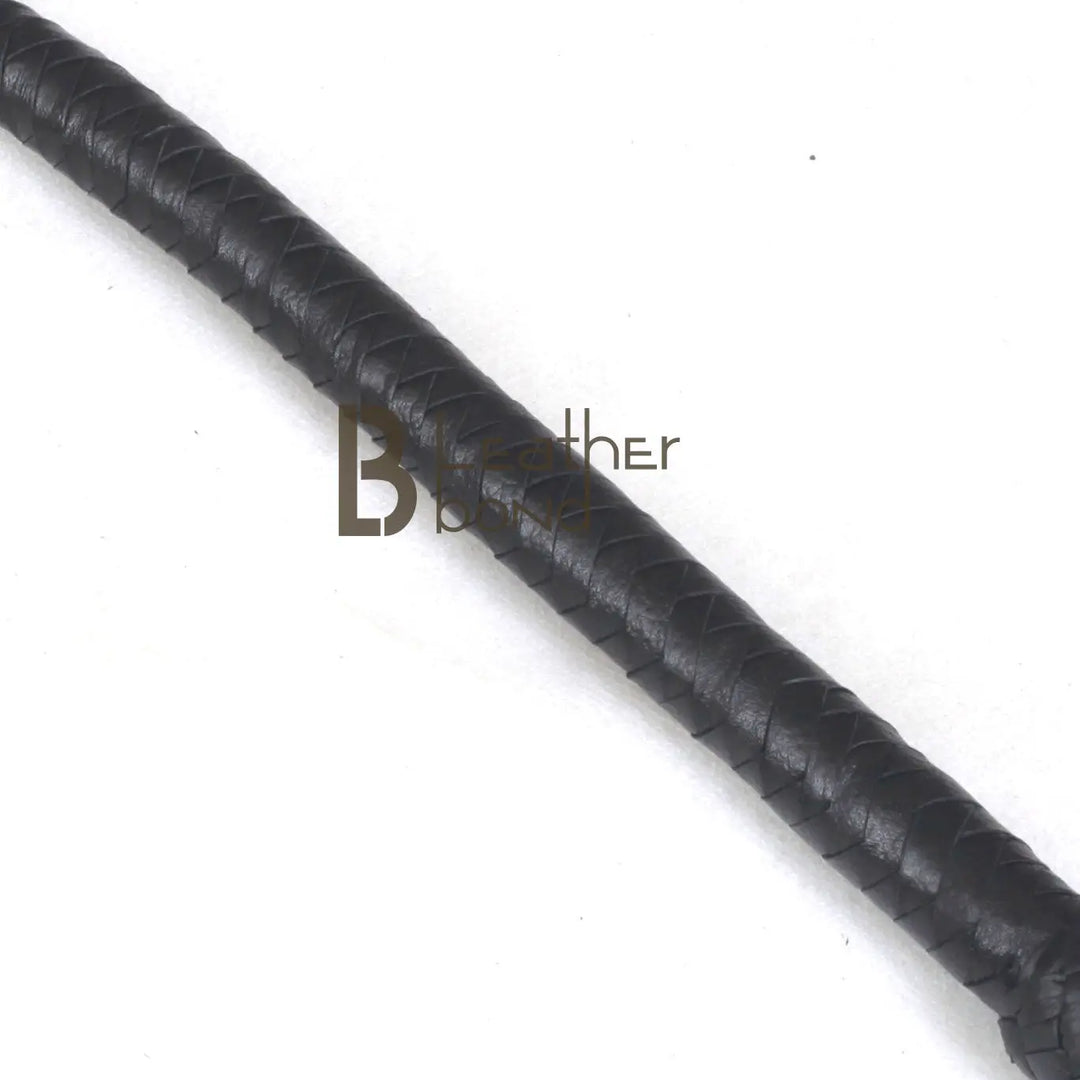 Bull Whip 2.6 Foot 8 Plaits Cow Hide Leather Bullwhip Black Single Tail Leather Bond