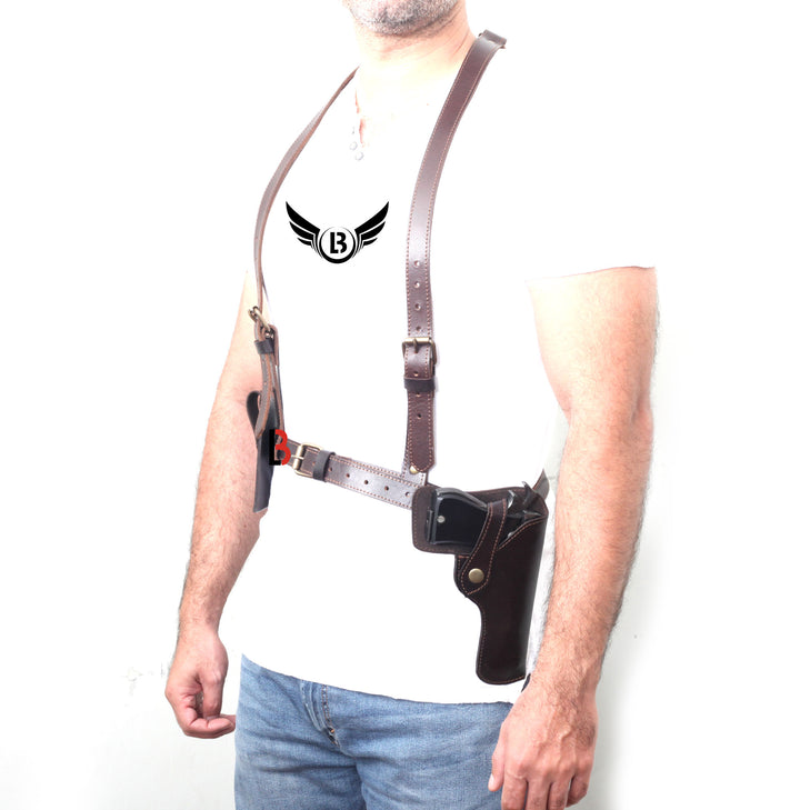 Universal Leather Shoulder Holster Waist Belt Vertical Concealed Holster