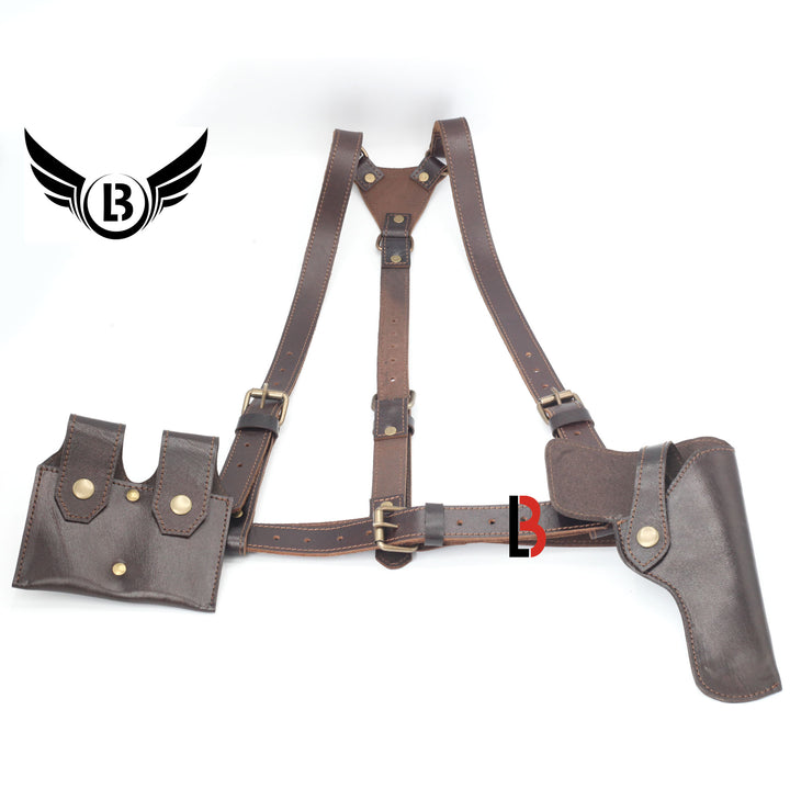 Universal Leather Shoulder Holster Waist Belt Vertical Concealed Holster