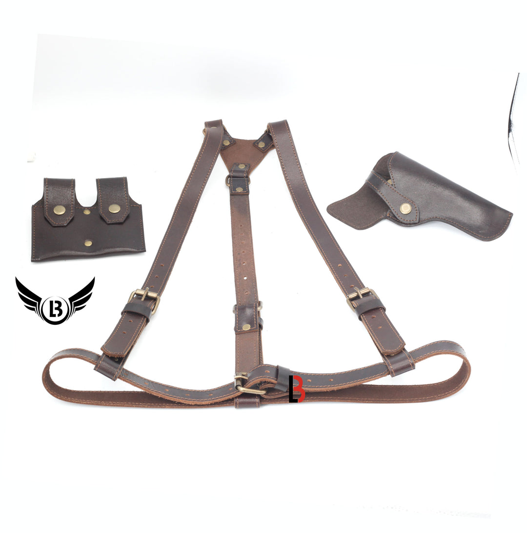 Universal Leather Shoulder Holster Waist Belt Vertical Concealed Holster