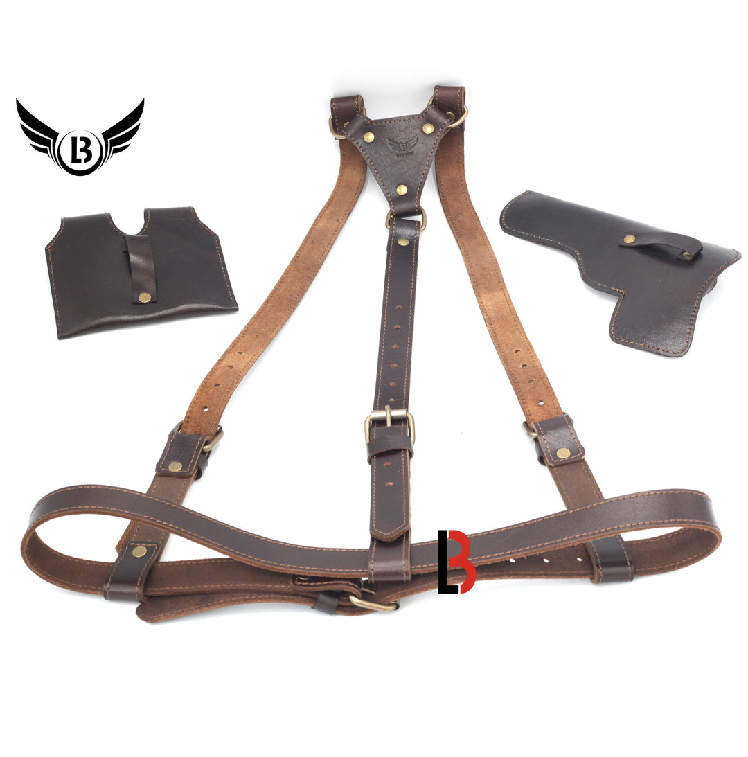 Universal Leather Shoulder Holster Waist Belt Vertical Concealed Holster