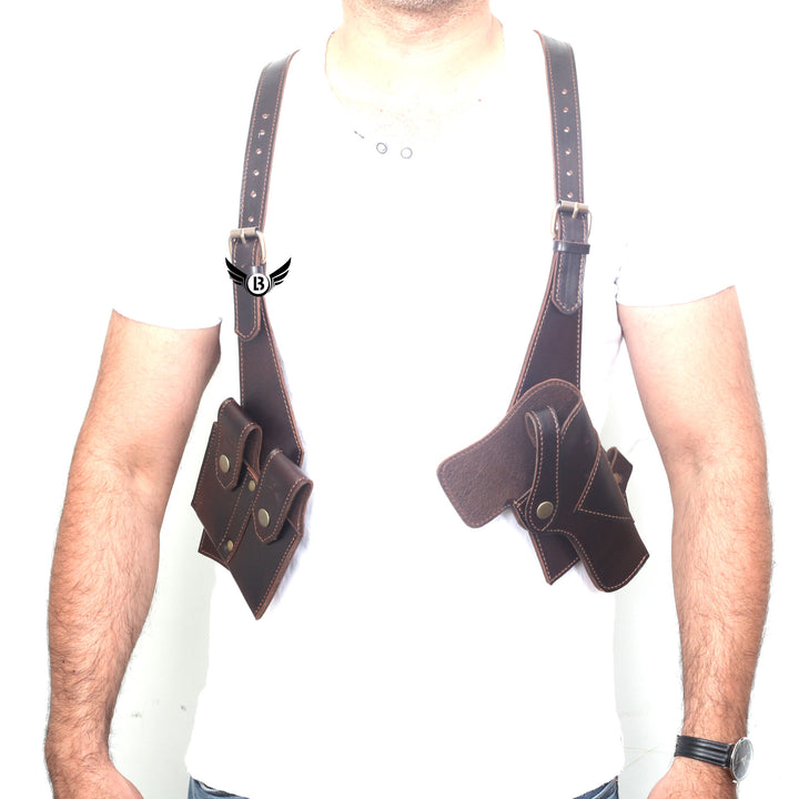 Cowhide Leather Vertical Concealed Holster Right and Left Handers Universal Size