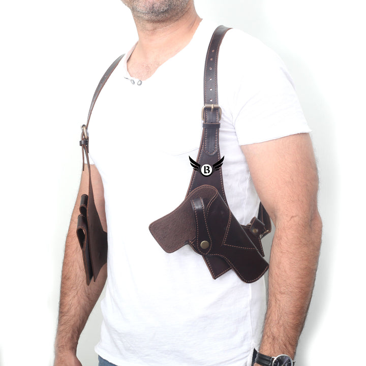 Cowhide Leather Vertical Concealed Holster Right and Left Handers Universal Size