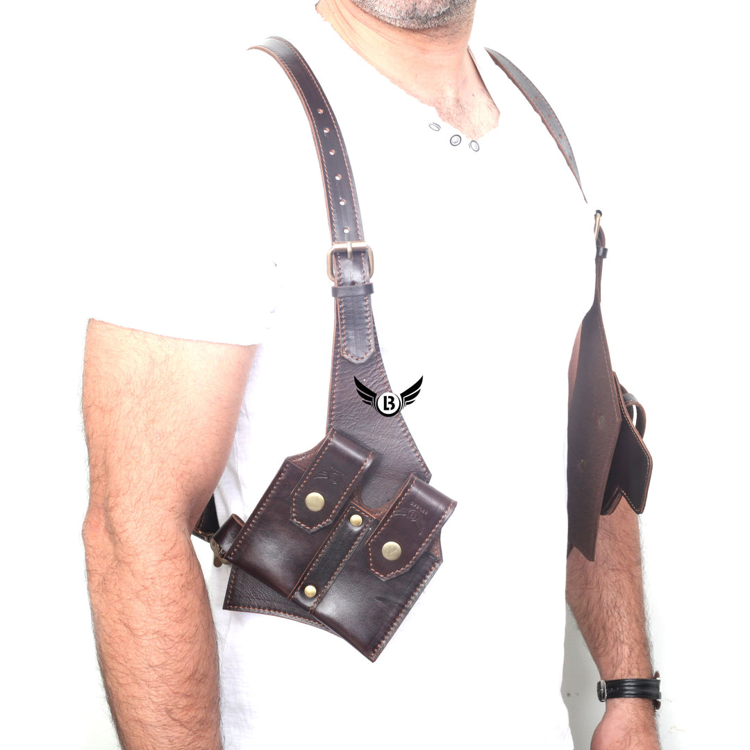 Cowhide Leather Vertical Concealed Holster Right and Left Handers Universal Size