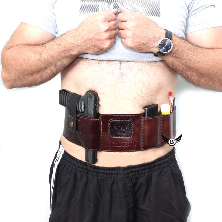 Cowhide Leather BRAVOBELT Belly Band Holster for Concealed Carry - Ambidextrous