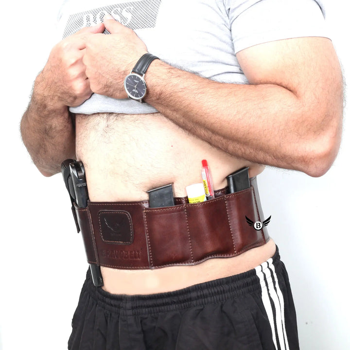 Cowhide Leather BRAVOBELT Belly Band Holster for Concealed Carry - Ambidextrous LB's Bag