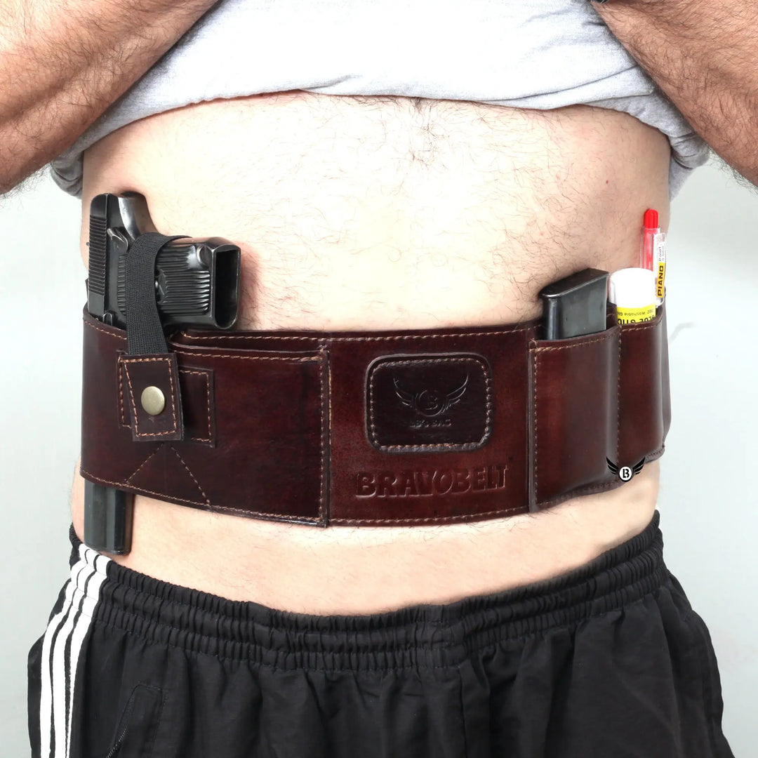 Cowhide Leather BRAVOBELT Belly Band Holster for Concealed Carry - Ambidextrous LB's Bag