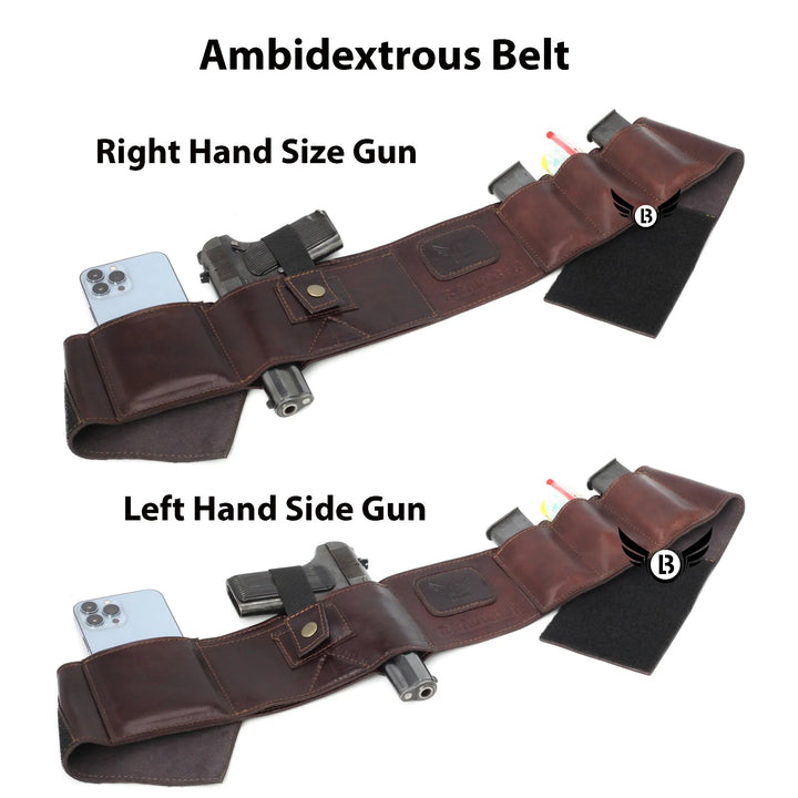 Cowhide Leather BRAVOBELT Belly Band Holster for Concealed Carry - Ambidextrous LB's Bag