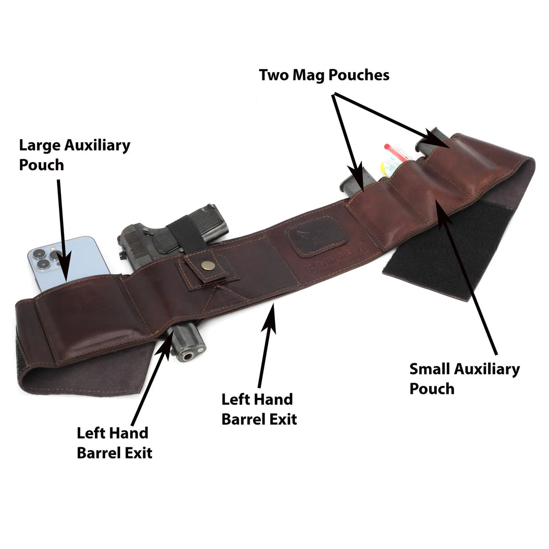 Cowhide Leather BRAVOBELT Belly Band Holster for Concealed Carry - Ambidextrous LB's Bag