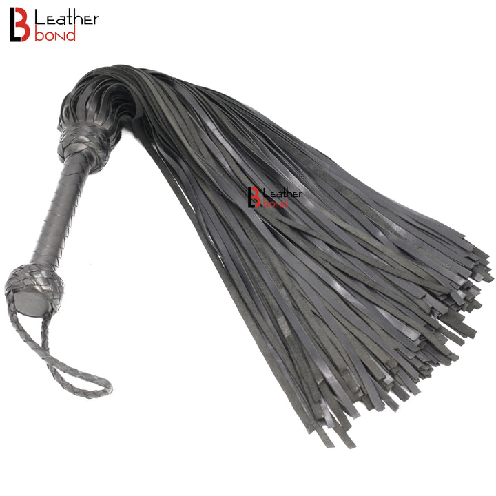 Real Genuine Cow Hide Leather Flogger 100 Falls Black Heavy Duty Thuddy whip Leather Bond