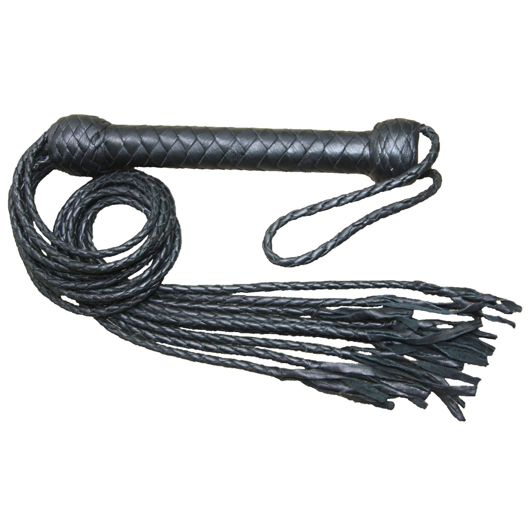 Genuine Real Leather Flogger Bull Hide Leather Flogger whip 09 Braided Falls Cat-o-nine Tails - Leather Bond