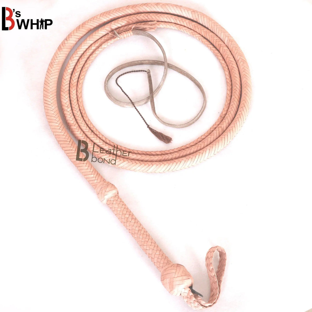 Bull Whip 6, 8, 10, 12, 14 & 16 Feet long 12 Strands Cowhide Leather Equestrian Bullwhip Indiana Jones - Leather Bond