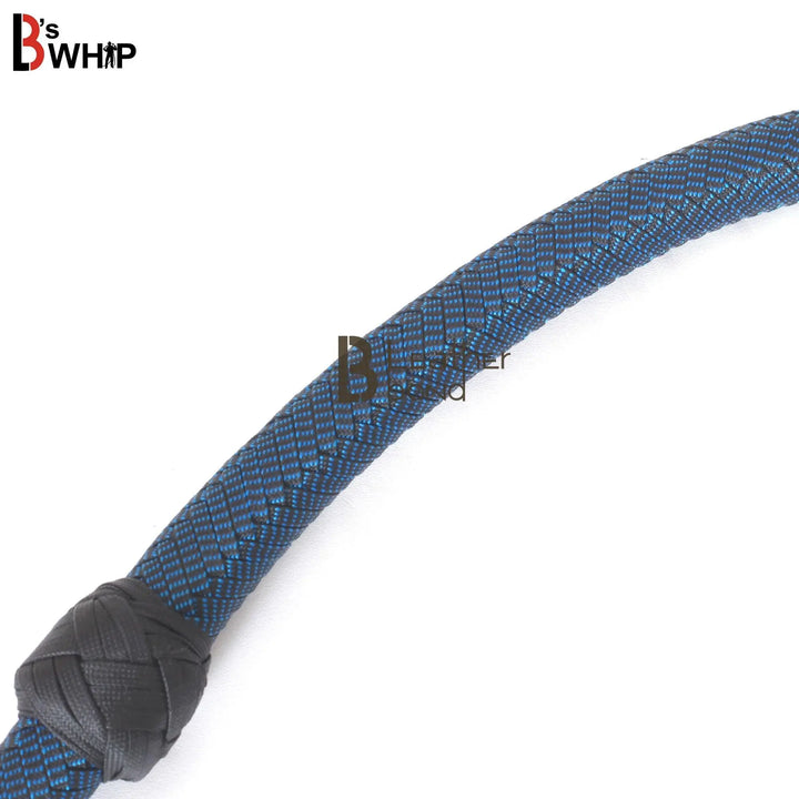 Blue & Black Paracord Bullwhip 06 & 08 Feet long 12 Strands Bullwhip Para Cord Nylon Bull Whip - Leather Bond