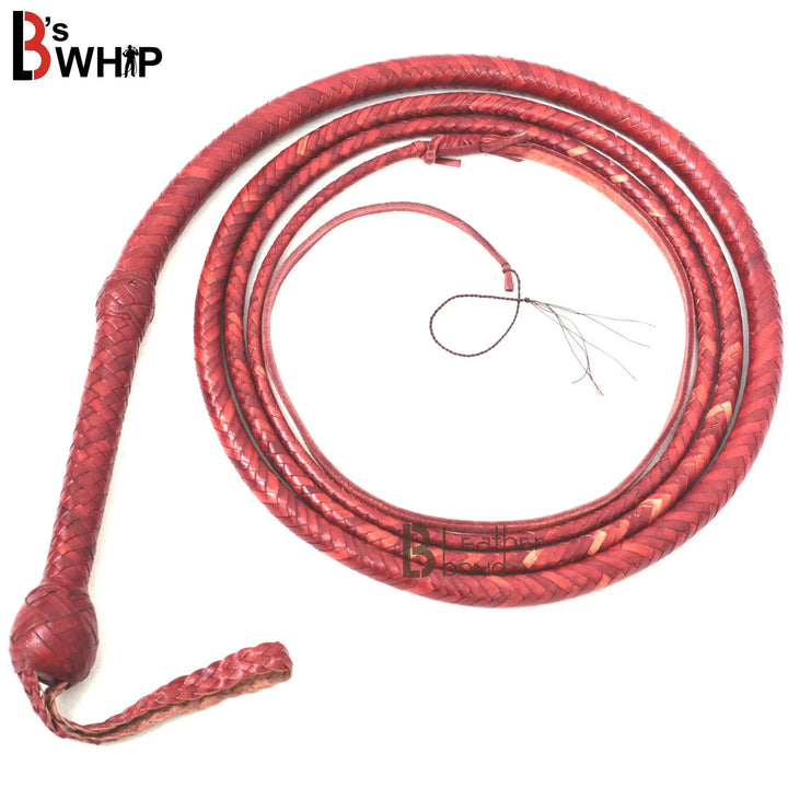 Bull Whip 6, 8, 10, 12, 14 & 16 Feet long 12 Strands Cowhide Leather Equestrian Bullwhip Indiana Jones - Leather Bond