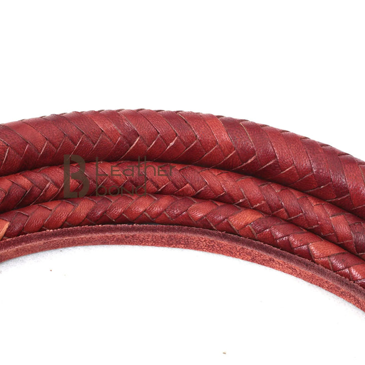 Bull Whip 6, 8, 10, 12, 14 & 16 Feet long 12 Strands Cowhide Leather Equestrian Bullwhip Indiana Jones - Leather Bond