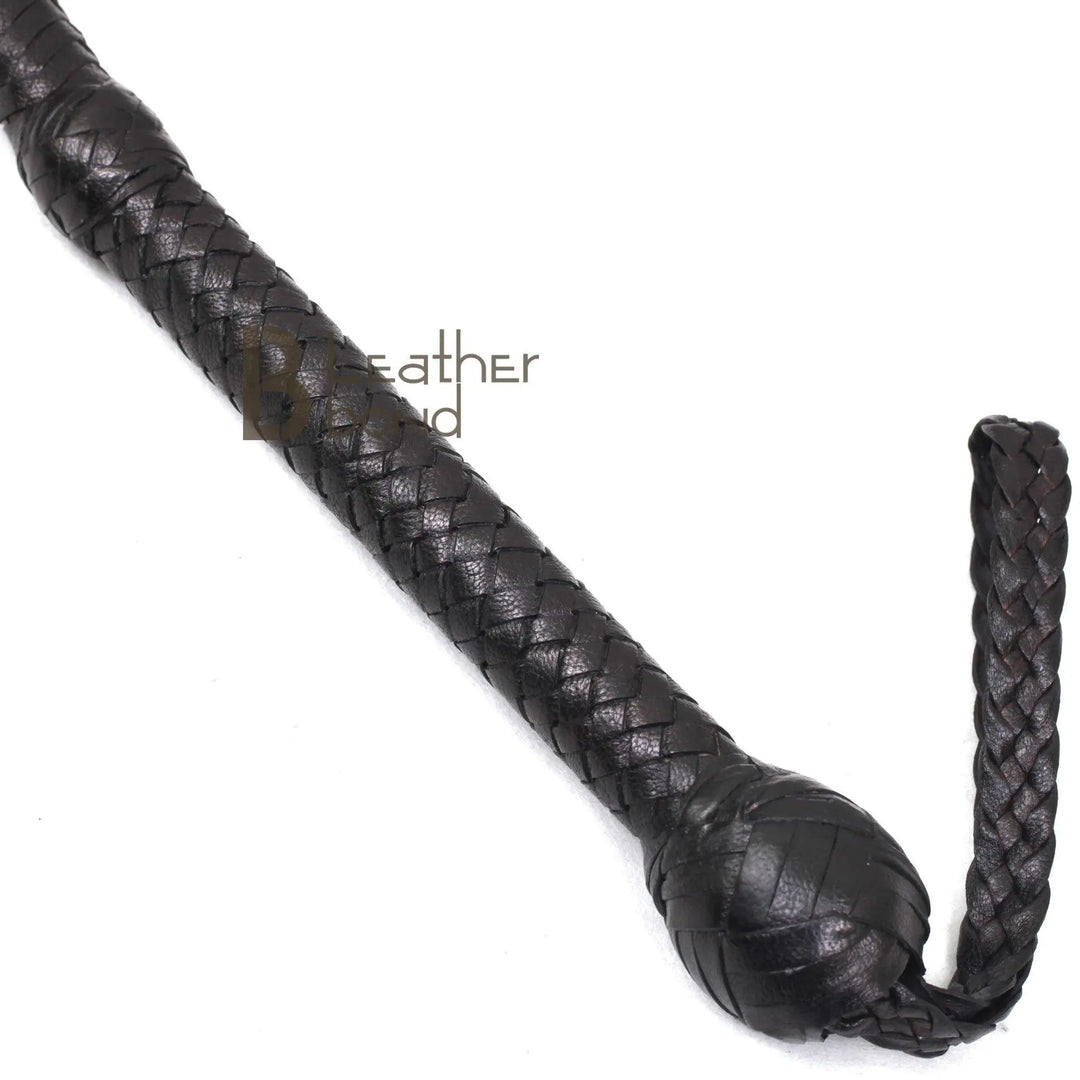 Bull Whip 6, 8, 10, 12, 14 & 16 Feet long 12 Strands Cowhide Leather Equestrian Black Bullwhip Indiana Jones - Leather Bond