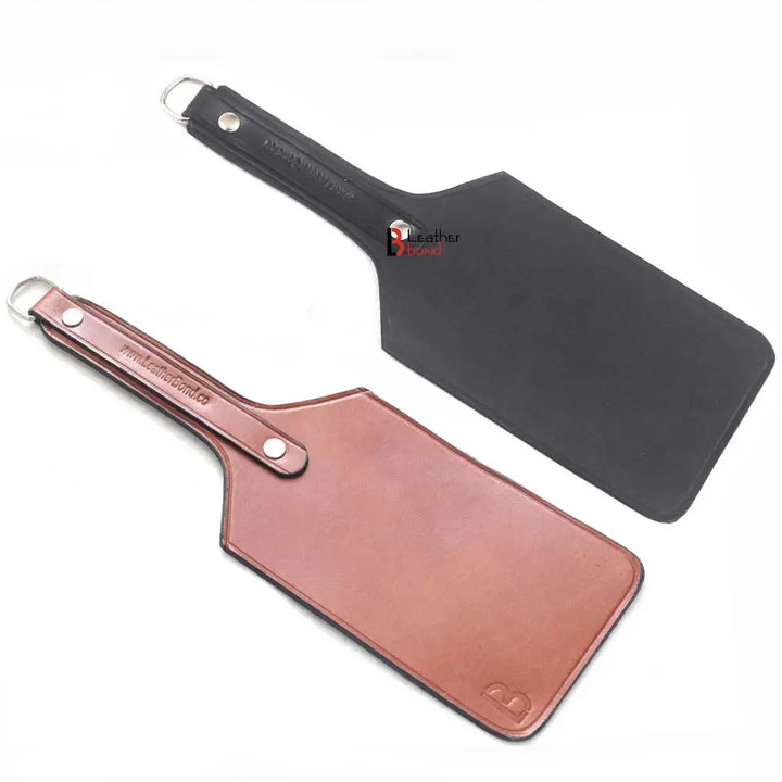 Real Cowhide Saddle Leather Spanking BDSM Paddle Slapper Lightweight Hand Made and Flexible - Leather Bond