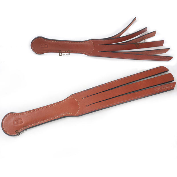 Large Italian Leather Slapper Spanking Paddle - 14 strap – Master