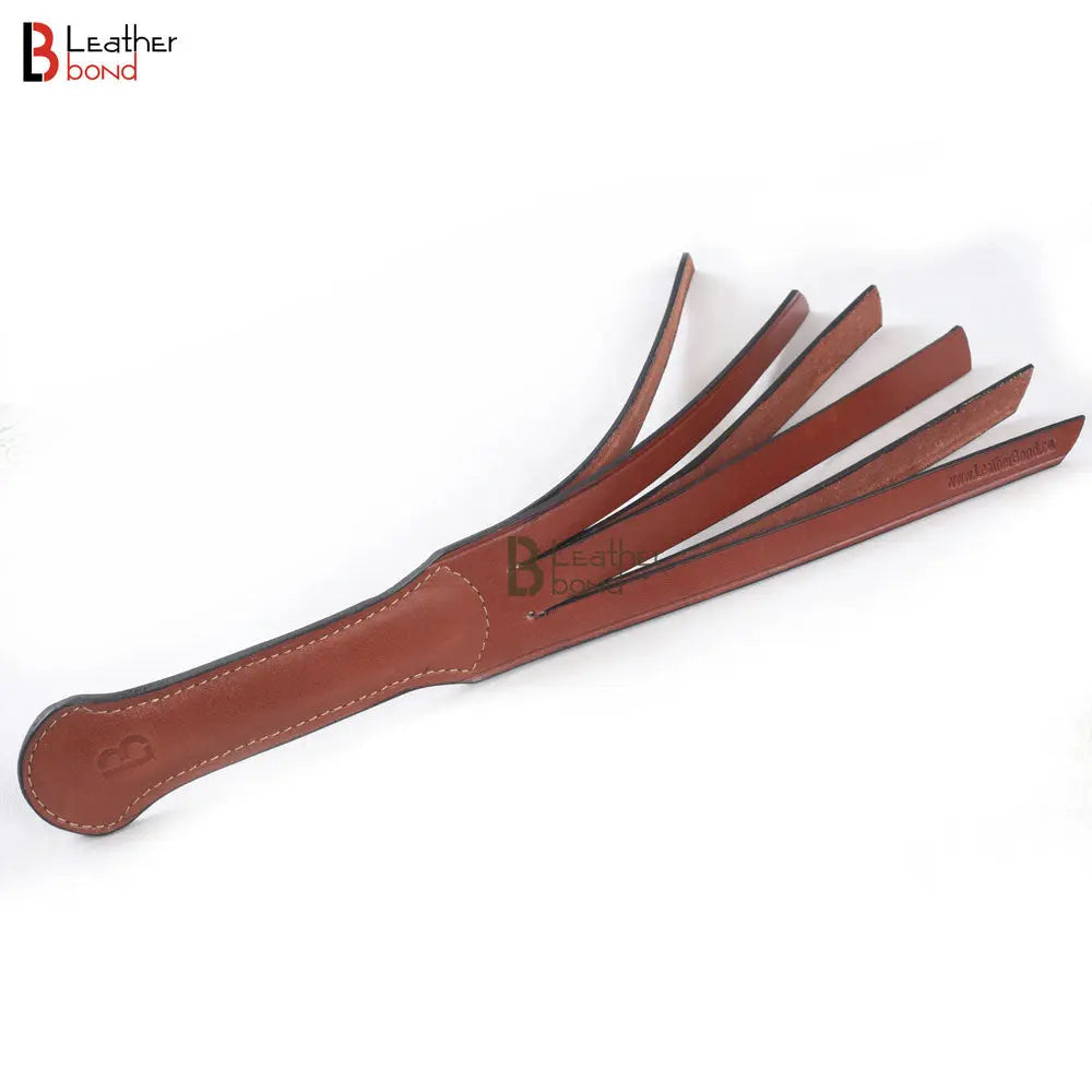 Spanking BDSM Paddle Slapper Real Cowhide Saddle Leather Thick, Lightweight and Flexible Hand Made 2 layer 6 slappers - Leather Bond