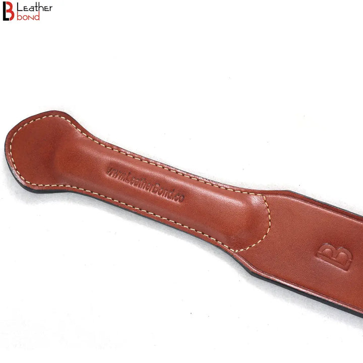 Real Cowhide Saddle Leather Spanking BDSM Paddle Slapper Thick, Medium Weight Hand Made 2 layer - Leather Bond