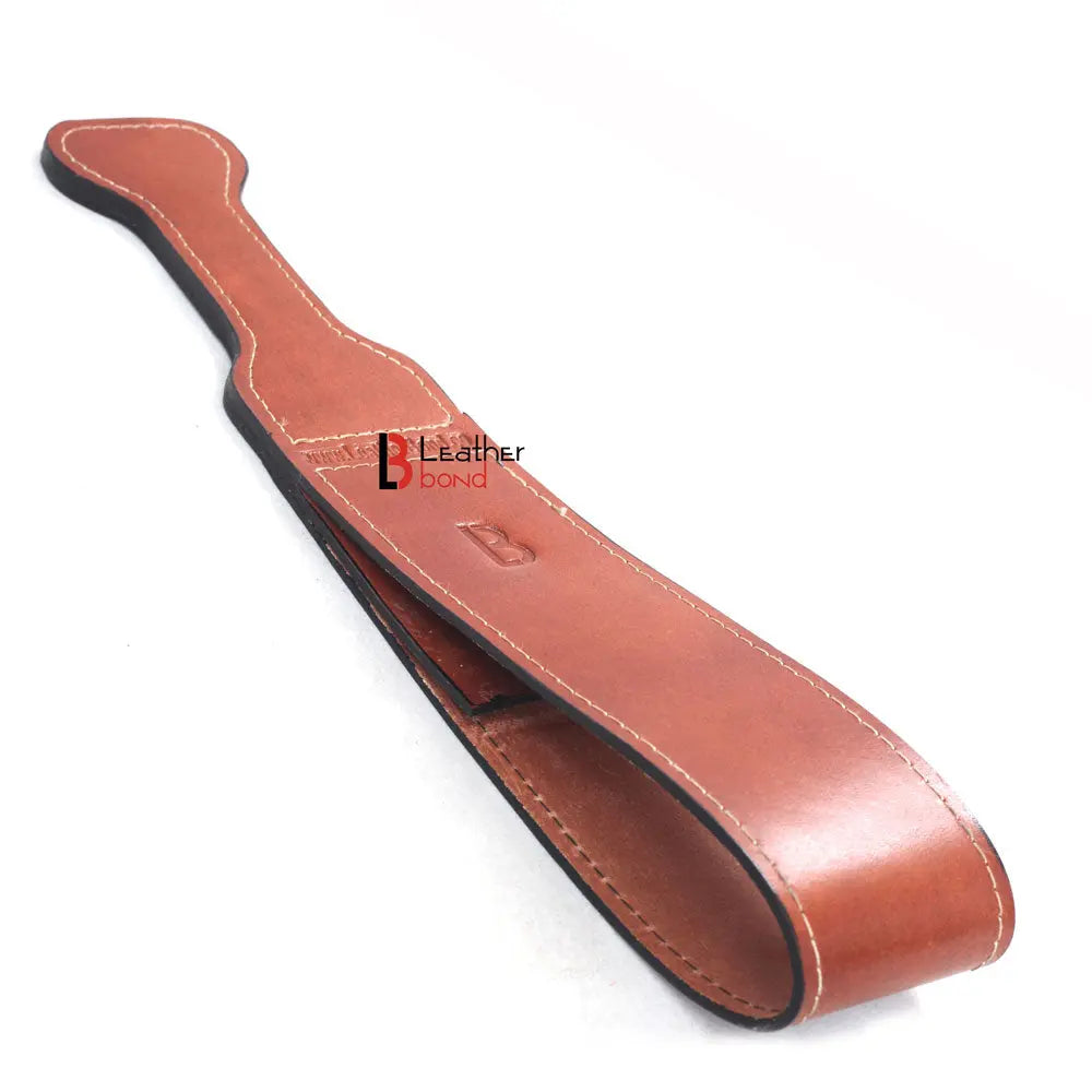 Saddle Leather Spanking BDSM Paddle Slapper Thick, Weighty & Sturdy Hand Made 2 layer - Leather Bond