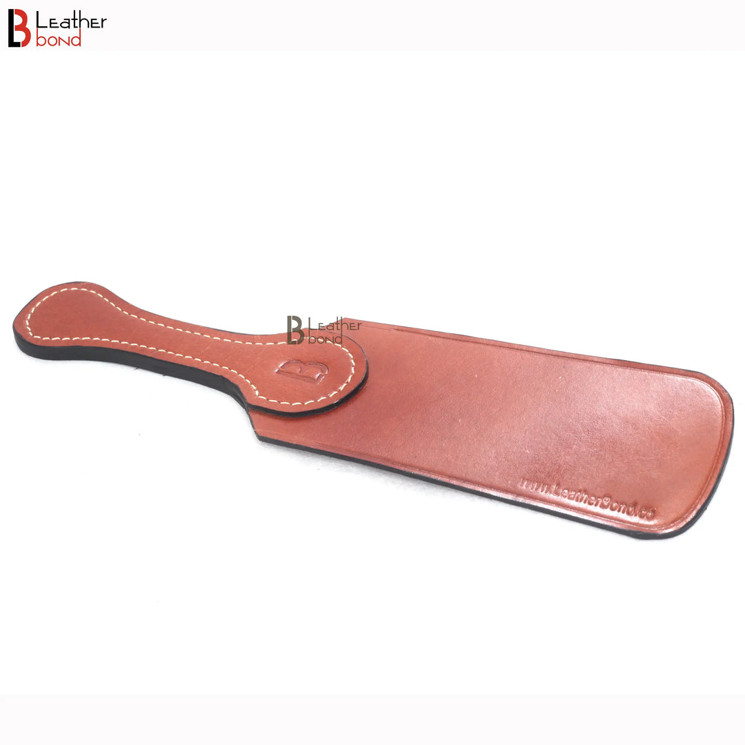 Real Cowhide Saddle Leather Spanking BDSM Paddle Slapper 8mm Thick, Lightweight small and Flexible Brown - Leather Bond