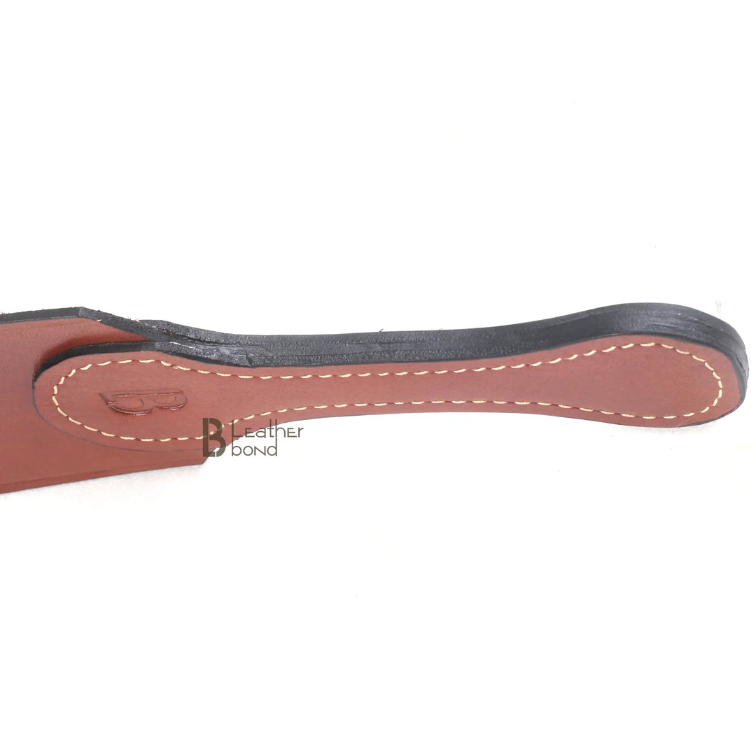 Real Cowhide Saddle Leather Spanking BDSM Paddle Slapper 8mm Thick, Lightweight small and Flexible Brown - Leather Bond