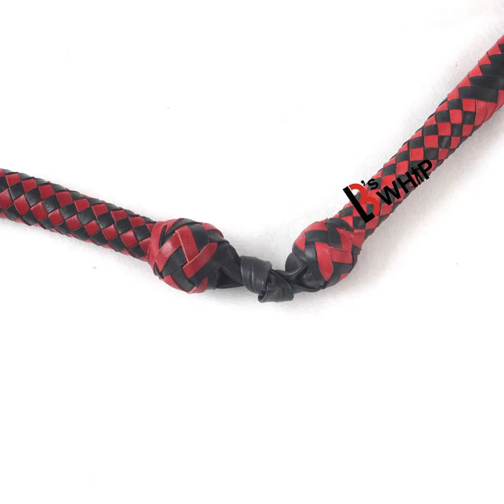 Red & Black Stockwhip 04 Feet to 12 Feet long and 16 Plaits Kangaroo Hide Leather Equestrian Australian Stock Whip LB's Whip