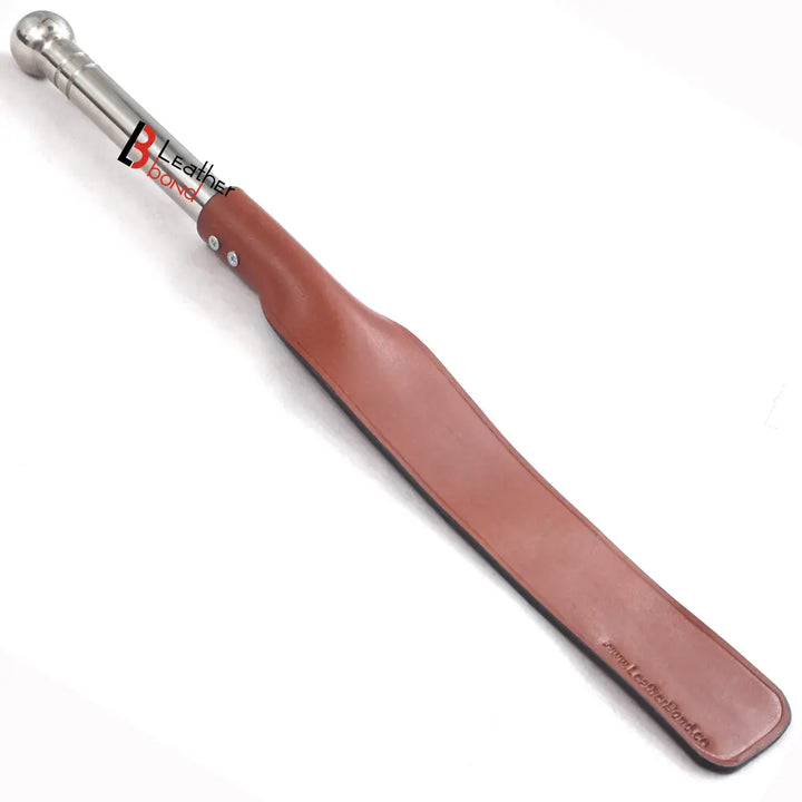 Real Cow Hide Belting Leather Paddle Slapper Lightweight and flexible with Steel Handle - Leather Bond