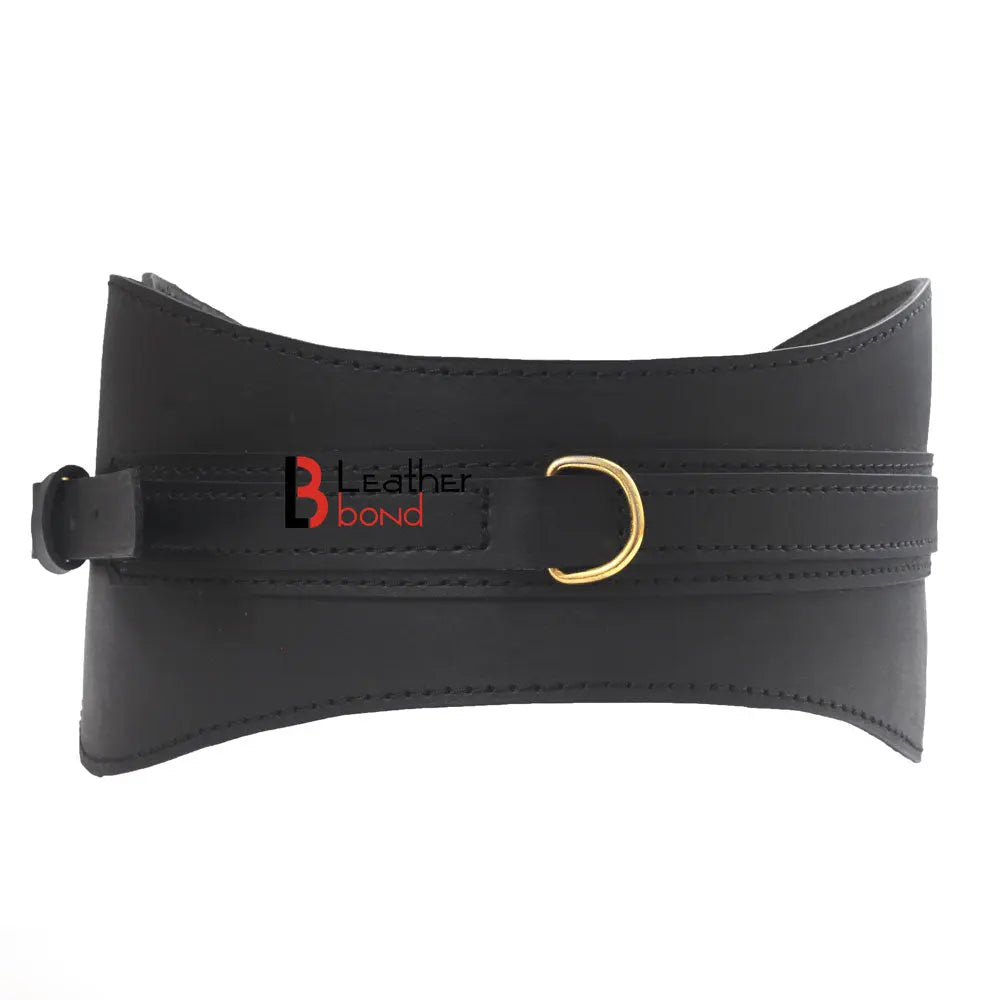 Premium Cowhide Leather Waist Belt Corset Style Fantasy Belt D rings for Waist Cuffs Bondage Belt - Leather Bond