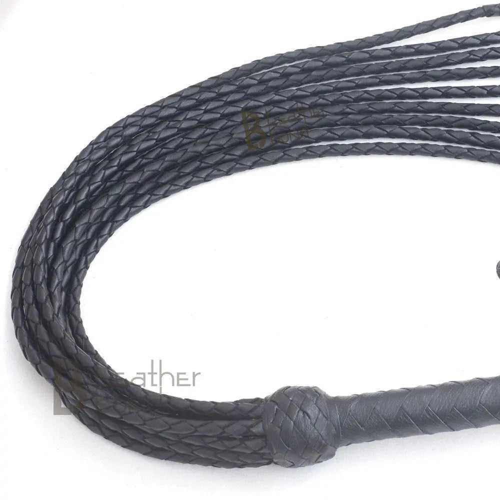 Genuine Real Leather Flogger Bull Hide Leather Flogger whip 09 Braided Falls Cat-o-nine Tails - Leather Bond