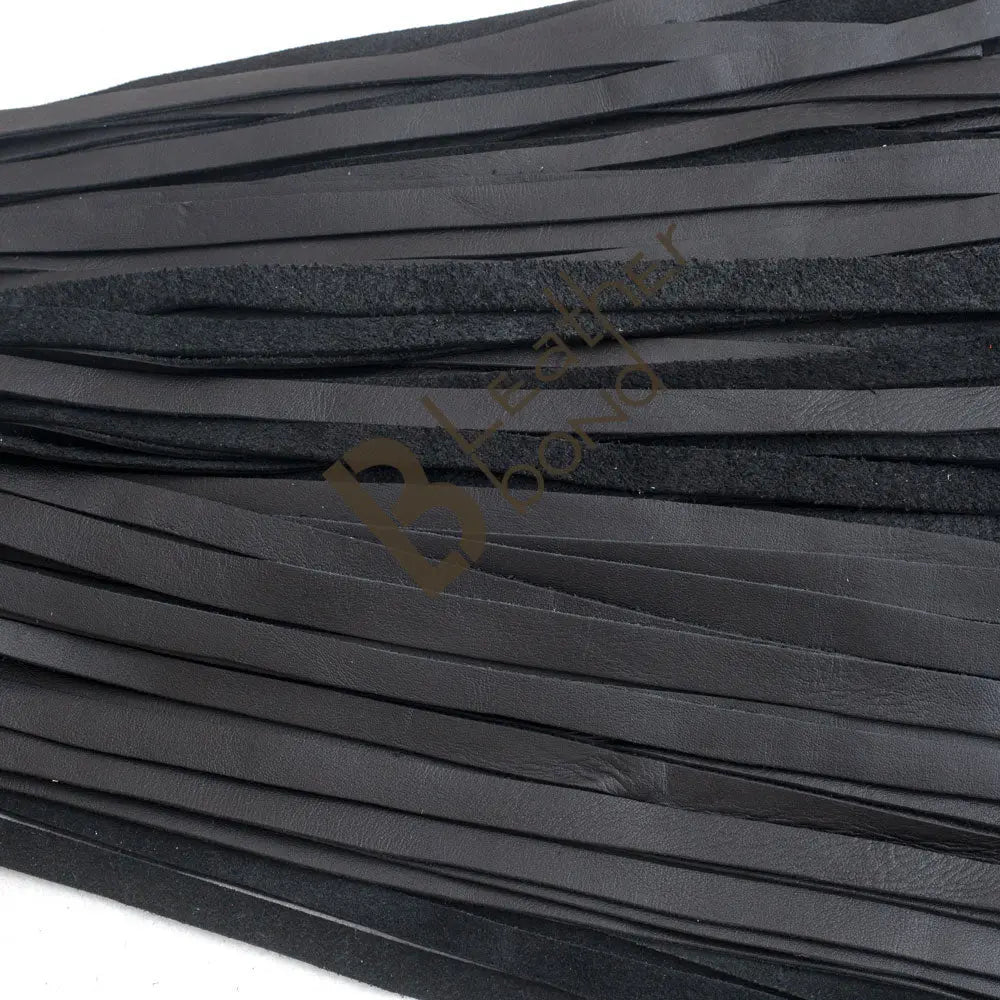 Real Genuine Cow Hide Leather Flogger 100 Falls Black Heavy Duty Thuddy whip - Leather Bond