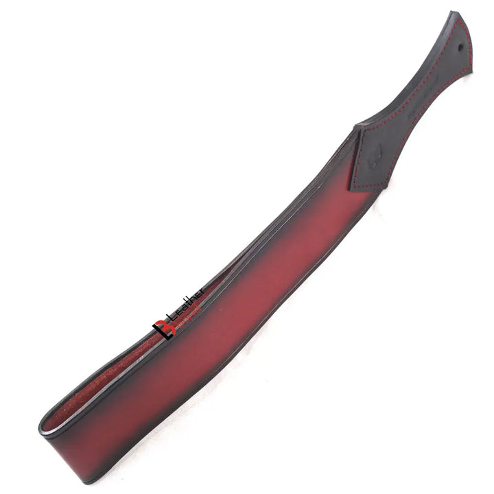 Real Cowhide Saddle Leather Spanking BDSM Paddle Slapper Thick, Weighty & Sturdy Hand Made 2 layer Burgundy Black - Leather Bond