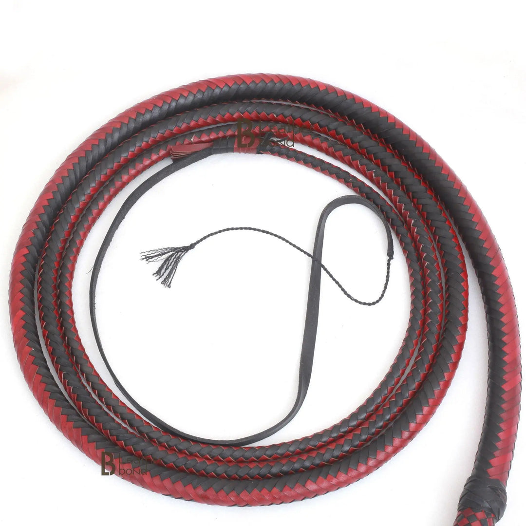 Bull Whip 6, 8, 10, 12, 14 & 16 Feet long 16 Strands Cowhide Leather Equestrian Bullwhip Indiana Jones - Leather Bond