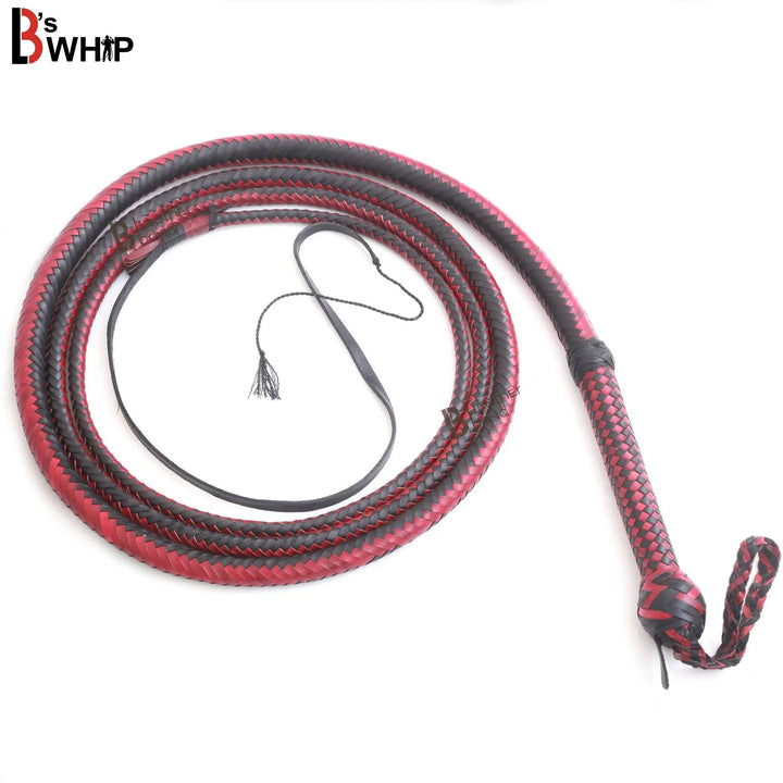 Bull Whip 6, 8, 10, 12, 14 & 16 Feet long 16 Strands Cowhide Leather Equestrian Bullwhip Indiana Jones - Leather Bond