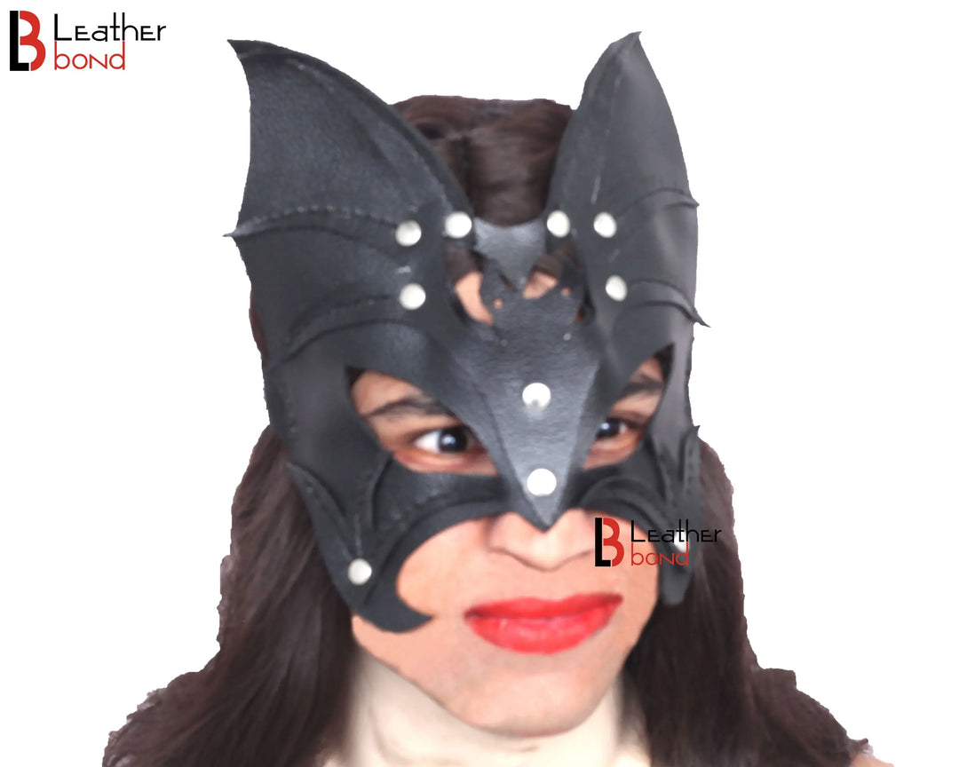 Genuine Cowhide Leather Batwoman Mask , Halloween Mask , BDSM Fetish Mask , Catwoman Mask , Handmade Mask Leather Bond