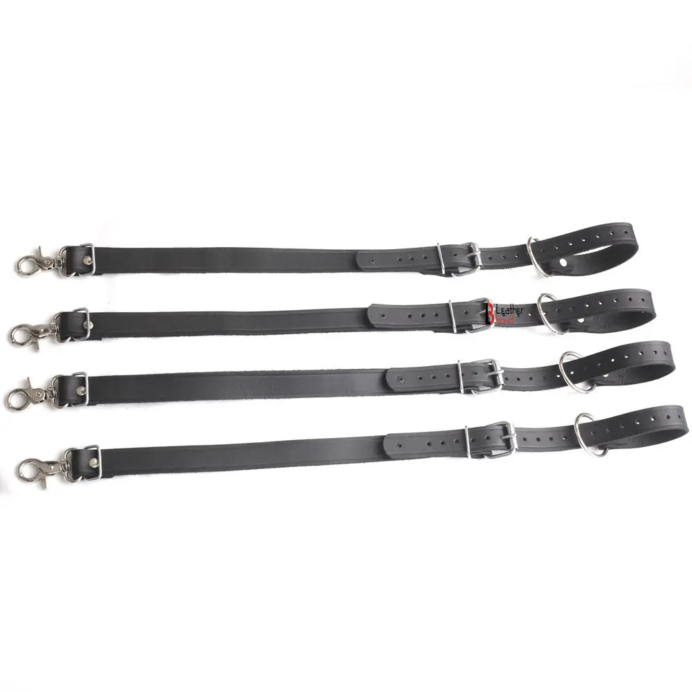 Bondage Belt Set Black 8 Belts Bdsm restraint Tie up belts Leather Bond