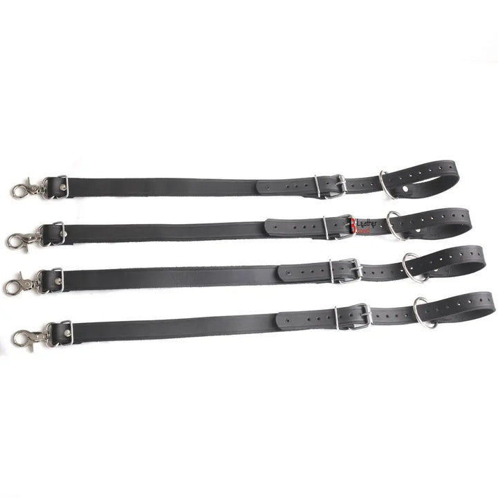 Bondage Belt Set Black 8 Belts Bdsm restraint Tie up belts Leather Bond