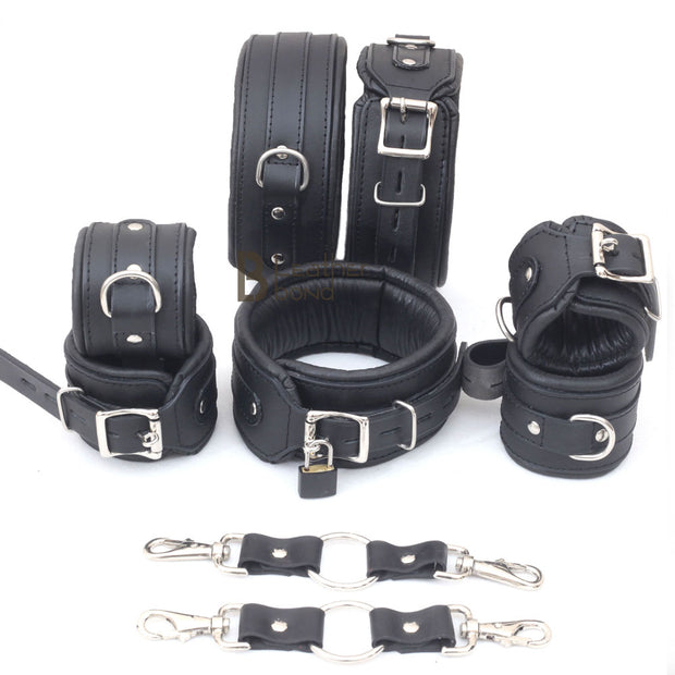 BDSM Set, Luxury Restraints, Bondage Set, Leather Bondage, BDSM Handcuffs,  Thigh Cuffs, Bondage Cuffs, BDSM Gear
