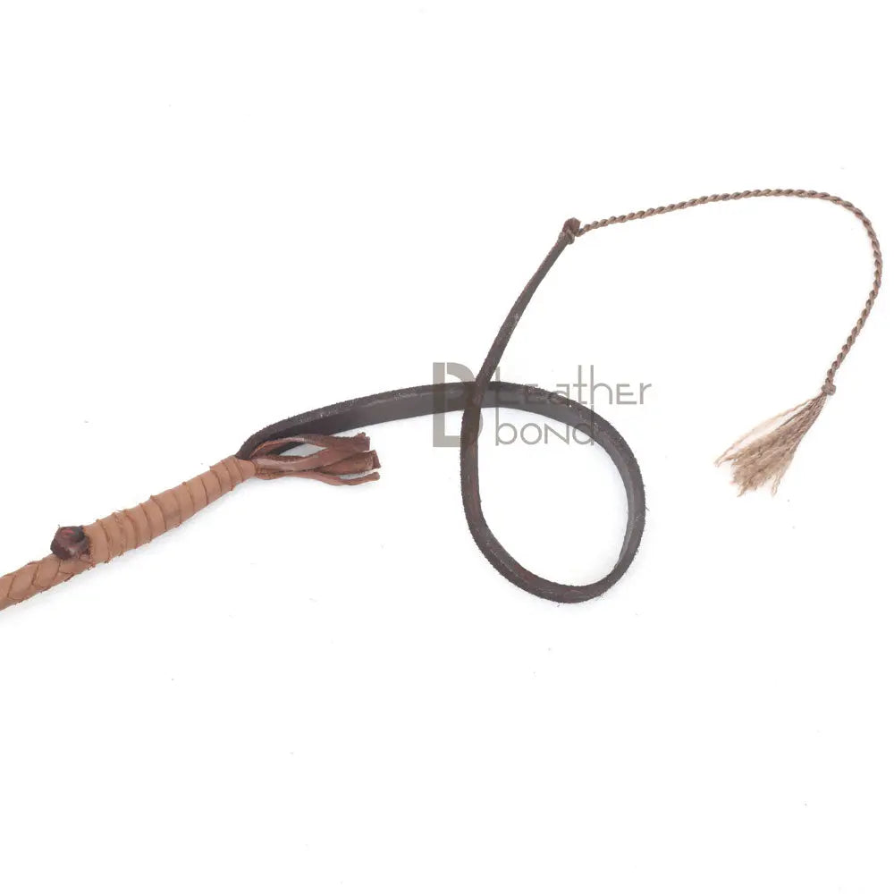 Indiana Jones Style 6 Foot 8 Plait Natural Tan Leather Bullwhip Real Cowhide Leather Bull Whip - Leather Bond