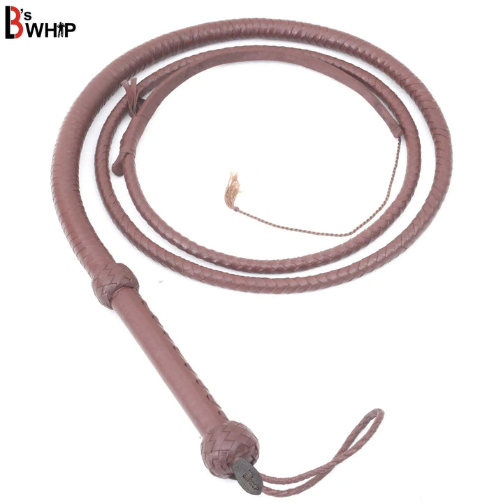 Indiana Jones Style 6 Feet Long 8 Plait Dark Brown Leather Bullwhip Real Cowhide Leather Bull Whip LB's Whip